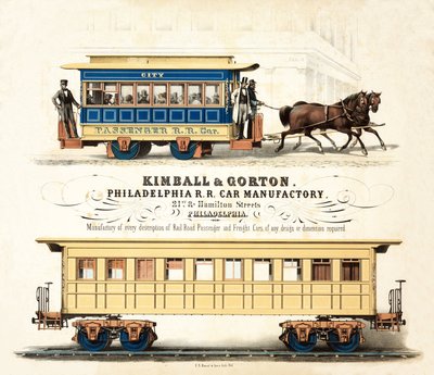 Advertisement for Kimball & Gorton, Philadelphia R.R. Car Manufactory by American School